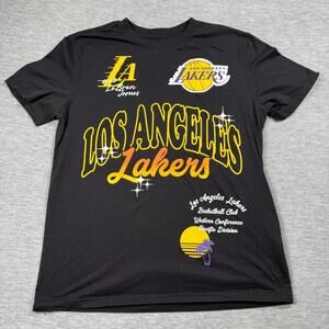 T-Shirt Men L Black Los Angeles Lakers Lebron James 23 Graphic Basketball T